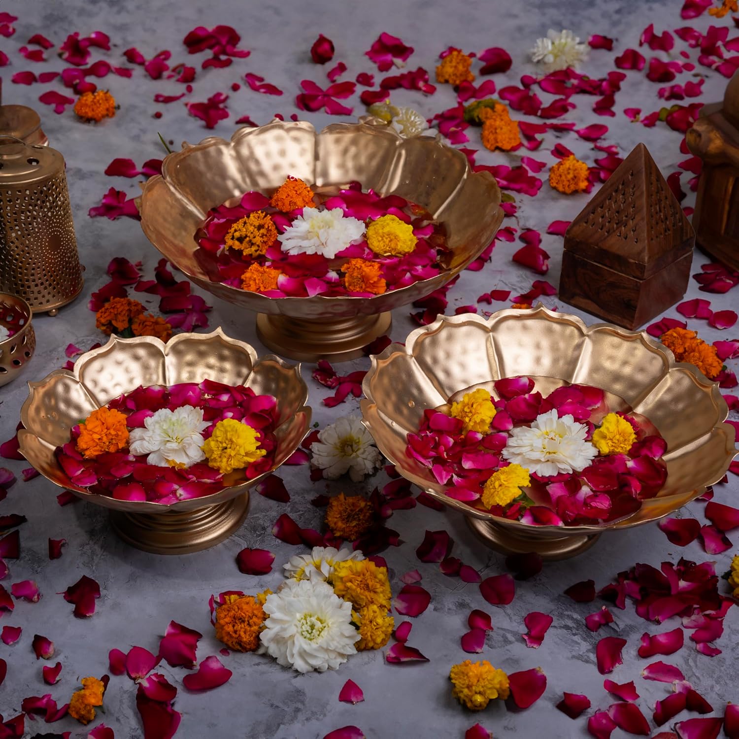 Urli Bowl Set, Traditional Elegance for Your Home, Diwali, Christmas, Festival Decor Set, Size - 8, 10 & 12 Inch