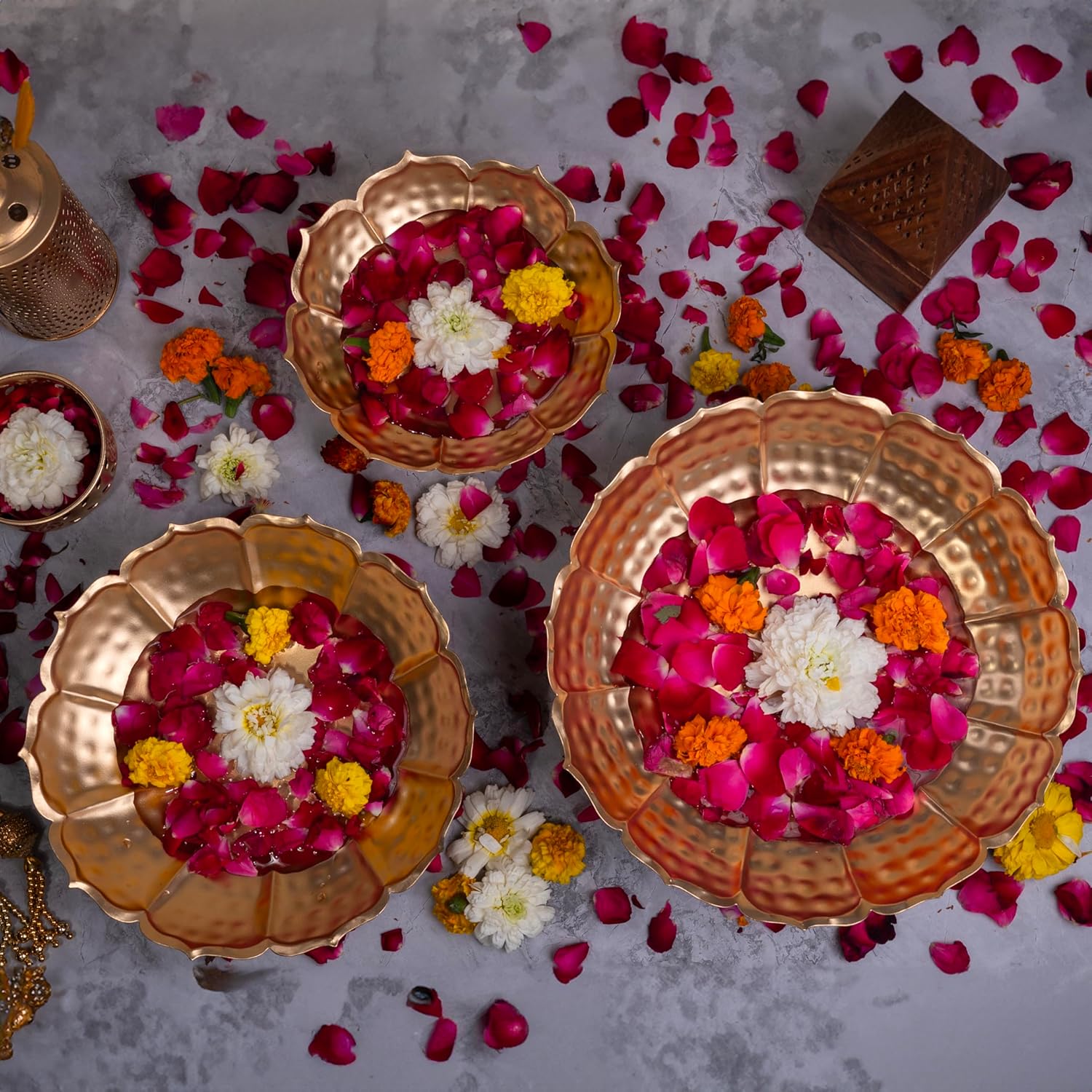 Urli Bowl Set, Traditional Elegance for Your Home, Diwali, Christmas, Festival Decor Set, Size - 8, 10 & 12 Inch - Image 4